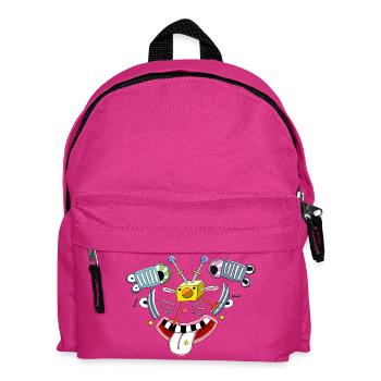 Image drôle, vilain clown poussin visage - Sac à dos Enfant - fuchsia - Devant