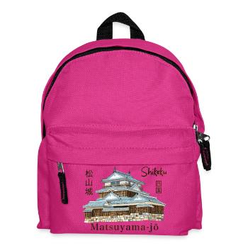 Matsuyama-jo, Shikoku, Japon, Dessin à la main - Sac à dos Enfant - fuchsia - Devant