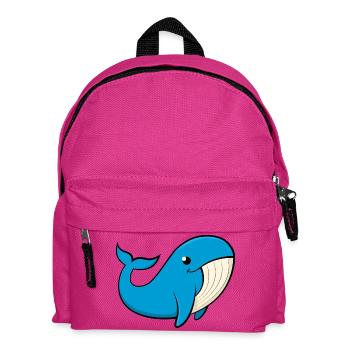 Cheerful blue whale - Kids' Backpack - fuchsia - Front
