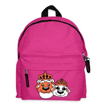 Two Dogs Crown King Queen Ruler Majesty - Kids' Backpack - fuchsia - Front