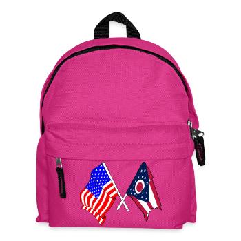 USA and state of Ohio flag crossed - Kids' Backpack - fuchsia - Front