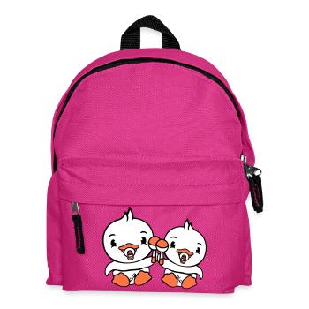 2 Ducks Babies Baby Kids Pacifier Diaper Rattle - Kids' Backpack - fuchsia - Front