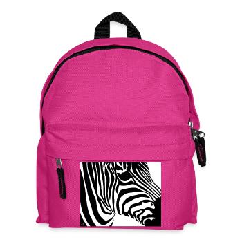 Zebra print: Contrast stripes - Kids' Backpack - fuchsia - Front