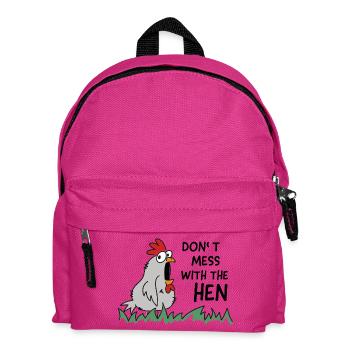 don't mess with the hen chicken - Kids' Backpack - fuchsia - Front
