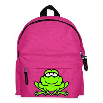 Frosch Kröte lächelt lustig Comic glücklich Cool - Kinder Rucksack - Fuchsia - Vorne