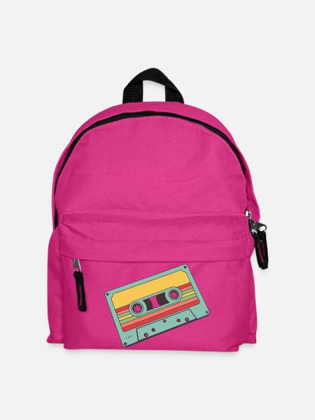 Retro Pastell Kassette - Kinder Rucksack - Fuchsia