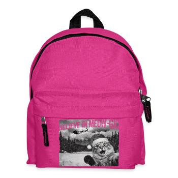 Photo du Père Noël du chat croyant en un chat miaul-gic - Sac à dos Enfant - fuchsia - Devant