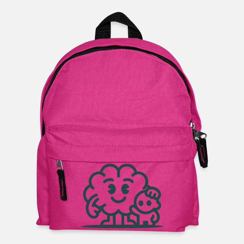 Friendly Cloud Duo Illustration - Kids' Backpack - fuchsia