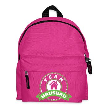 Team House Building Emblem - Kids' Backpack - fuchsia - Front
