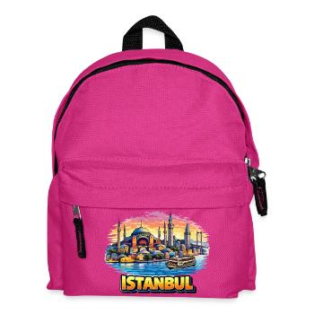 Istanbul Skyline am Bosporus - Kinder Rucksack - Fuchsia - Vorne
