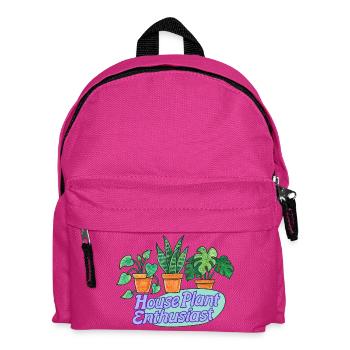 Cartoon-Thema für Zimmerpflanzenliebhaber - Kinder Rucksack - Fuchsia - Vorne