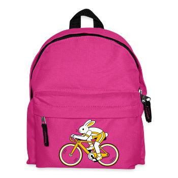 hare on a racing bike - Kids' Backpack - fuchsia - Front