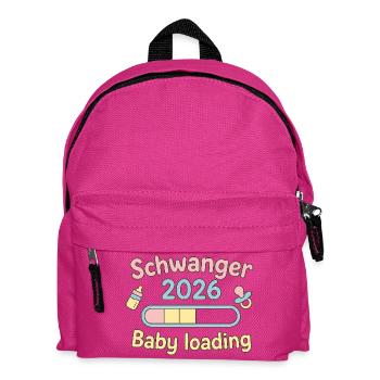 Schwanger 2026 Baby Loading Design - Kinder Rucksack - Fuchsia - Vorne