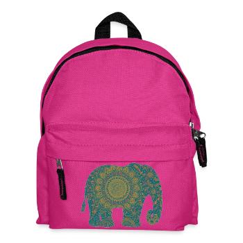 Mandala Elephant Pattern in Teal - Kids' Backpack - fuchsia - Front