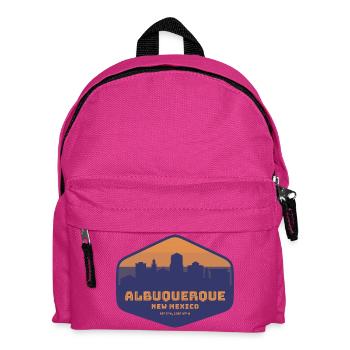 Albuquerque New Mexico Sunset Badge - Kids' Backpack - fuchsia - Front