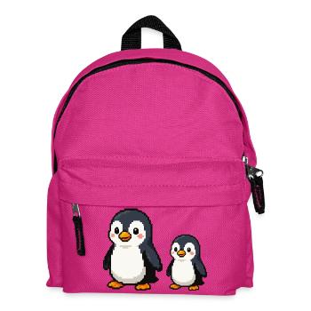 Pixel Penguin Duo - Kids' Backpack - fuchsia - Front
