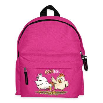 Konflikt Hühner Lustiges Huhn Bauernhof Wortspiel - Kinder Rucksack - Fuchsia - Vorne