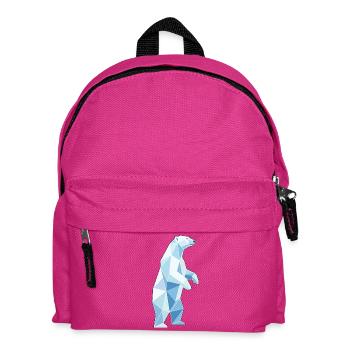 Stehender Poly Stil Eisbär - Kinder Rucksack - Fuchsia - Vorne