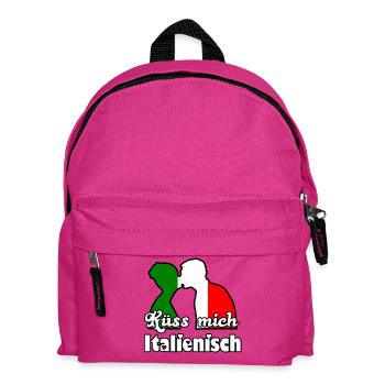Küss mich Italienisch Geschenk - Kinder Rucksack - Fuchsia - Vorne