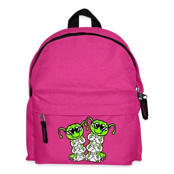2 Raupe Mittelfinger Beleidigung Sonnenbrille Team - Kinder Rucksack - Fuchsia - Vorne