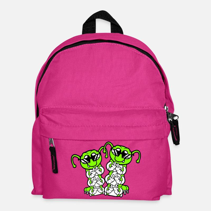 2 Raupe Mittelfinger Beleidigung Sonnenbrille Team - Kinder Rucksack - Fuchsia