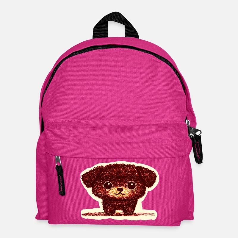 Winziges Hündchen (Rot) - Kinder Rucksack - Fuchsia