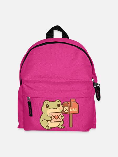 Kawaii Frosch mit Brief – Cute Mail Frog - Kinder Rucksack - Fuchsia