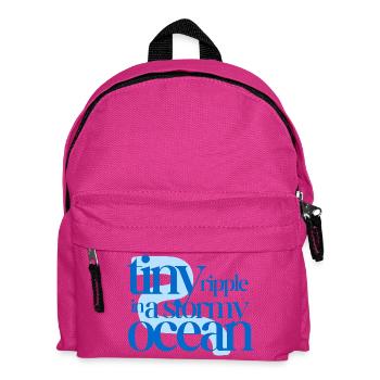 Tiny ripple in a stormy ocean (blue background) - Kids' Backpack - fuchsia - Front