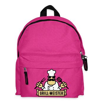 Grillmeister (Grillen / Barbecue / BBQ / 3C) - Kinder Rucksack - Fuchsia - Vorne