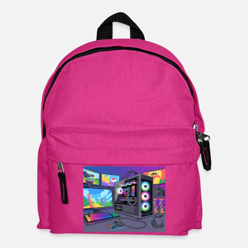 Farbenfrohes RGB-Gaming-Setup - Kinder Rucksack - Fuchsia