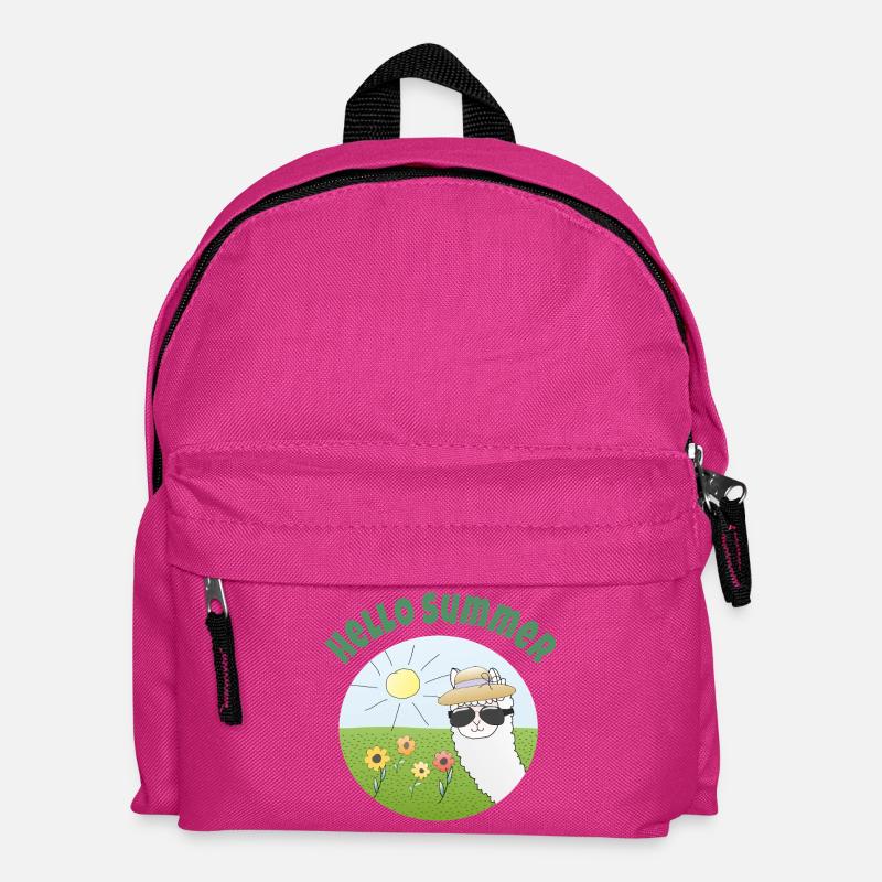 Hello Summer: Sonnenscheinalpaka - Kinder Rucksack - Fuchsia