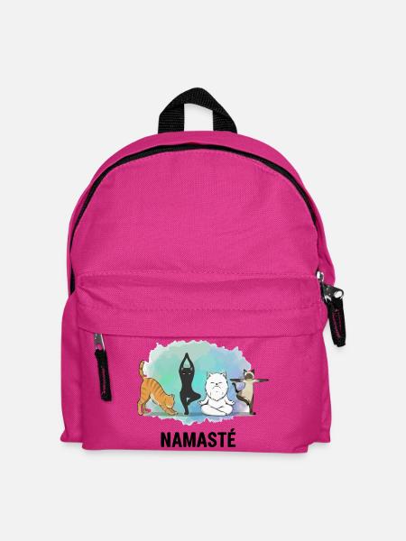 Katzen-Namaste: Yoga und Zen - Kinder Rucksack - Fuchsia