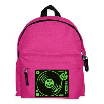 Plattenspieler Techno DJ Mixer Vinyl Rave - Kinder Rucksack - Fuchsia - Vorne