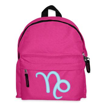 Capricorn Zodiac Sign Symbol Pastel Blue - Kids' Backpack - fuchsia - Front