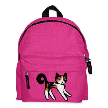 Calico Verspielte Katzen-Silhouette - Kinder Rucksack - Fuchsia - Vorne