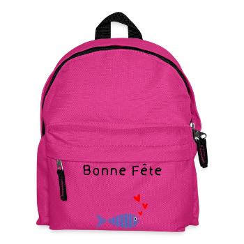 DAD. FATHER'S DAY. HAPPY FATHER'S DAY. HAPPY BIRTHDAY. - Kids' Backpack - fuchsia - Front
