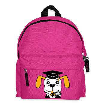 Dog School Graduation Certificate Gymnasium College Abi - Kids' Backpack - fuchsia - Front