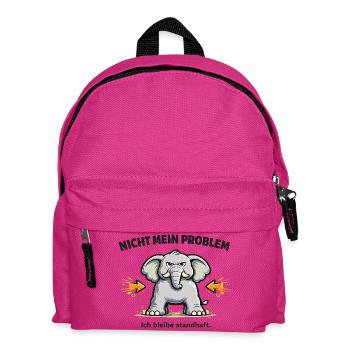 Nicht mein Problem – standhafter Elefant - Kinder Rucksack - Fuchsia - Vorne