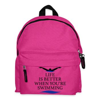 Schwimmen - Kinder Rucksack - Fuchsia - Vorne