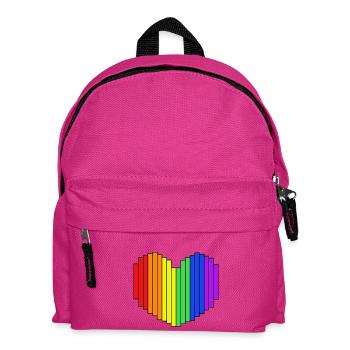 Rainbow Heart Design - Kinder Rucksack - Fuchsia - Vorne