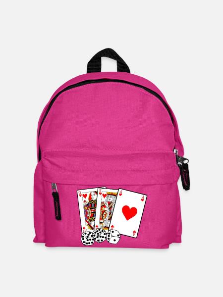Karten und Würfel - Kinder Rucksack - Fuchsia