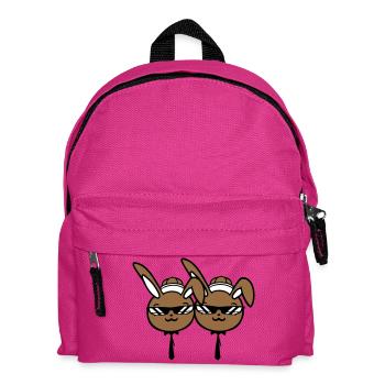 2 Sonnenbrille Hasen Freunde Team Crew Paar Zwei - Kinder Rucksack - Fuchsia - Vorne