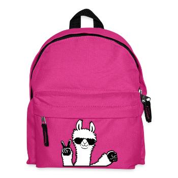 Lama Sonnenbrille Peace Fist Pump Team Begrüßung - Kinder Rucksack - Fuchsia - Vorne