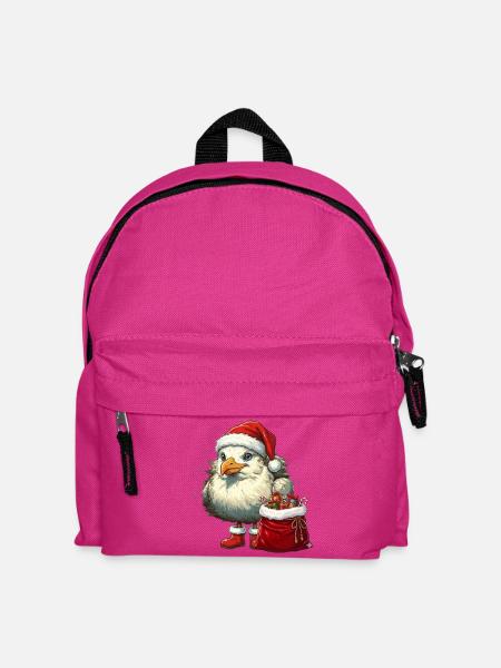 Weihnachten - Möwe im Weihnachtsoutfit - Kinder Rucksack - Fuchsia