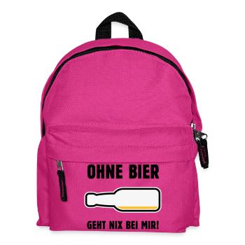 Ohne Bier Geht Nix Bei Mir! (Bierchen / POS 3C) - Kinder Rucksack - Fuchsia - Vorne