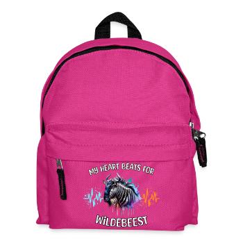 Wildebeest Heart Line - Kids' Backpack - fuchsia - Front