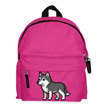 Pixel Wolf - Kinder Rucksack - Fuchsia - Vorne