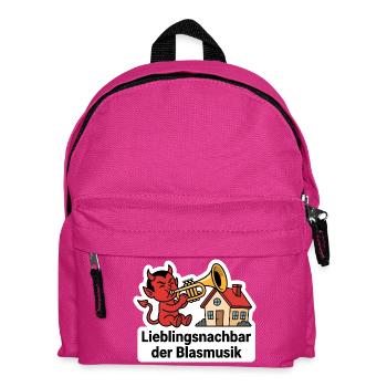 Blasmusik Trompete Nachbar Musiker Teufel T-Shirt - Kinder Rucksack - Fuchsia - Vorne