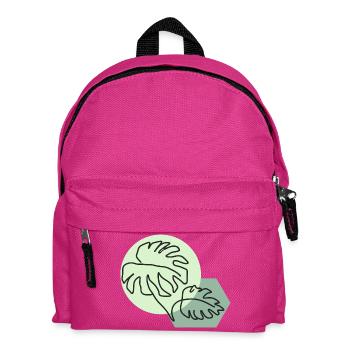 Pastellfarbene Monstera-Blätter im einfachen Linienstil - Kinder Rucksack - Fuchsia - Vorne