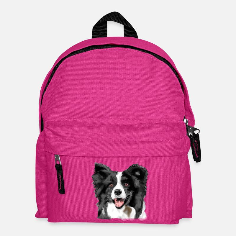 Border Collie - Kids' Backpack - fuchsia